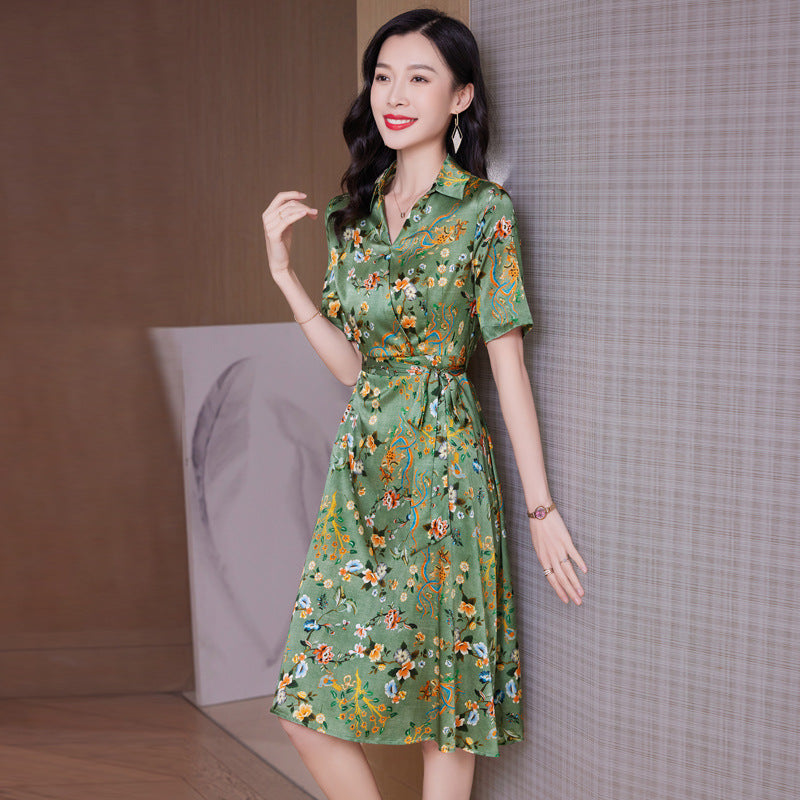 Women Mulberry Silk Floral Dress