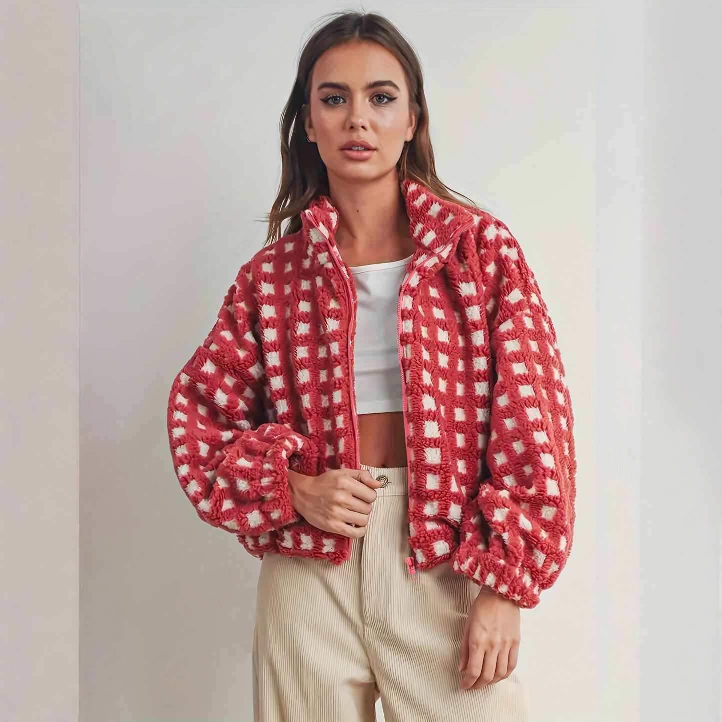 Women Plaid Coat