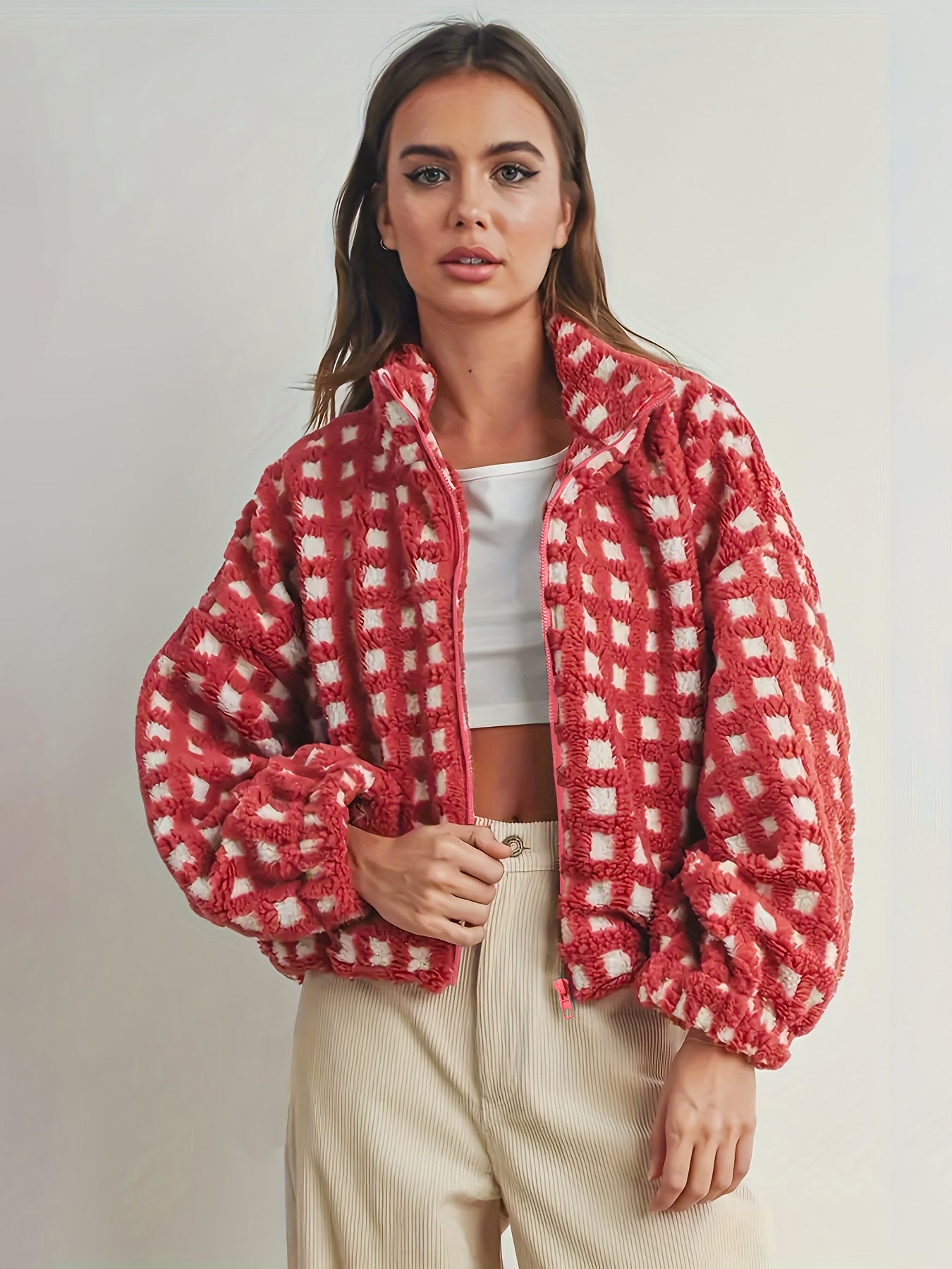 Women Plaid Coat