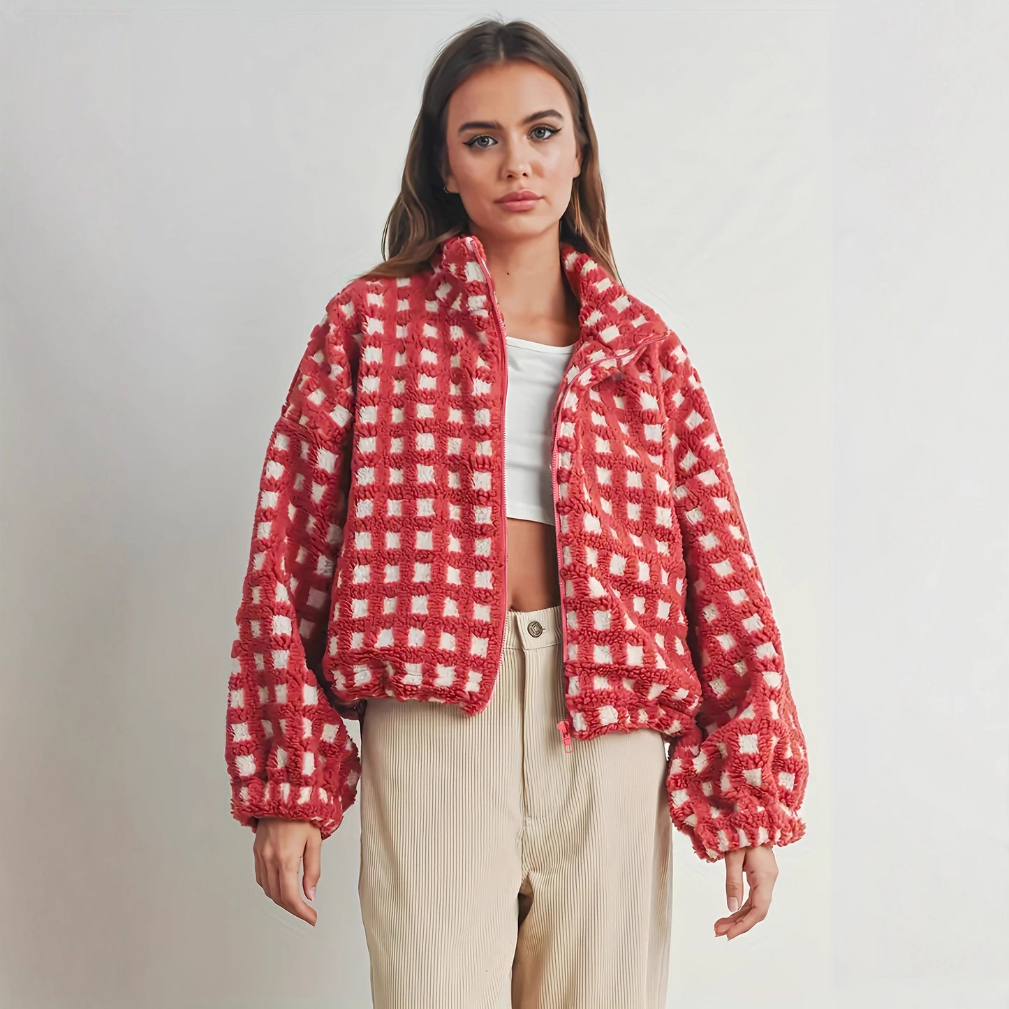 Women Plaid Coat