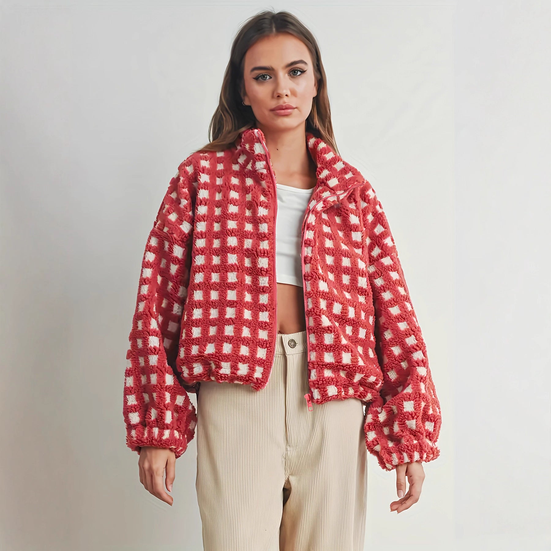 Women Plaid Coat