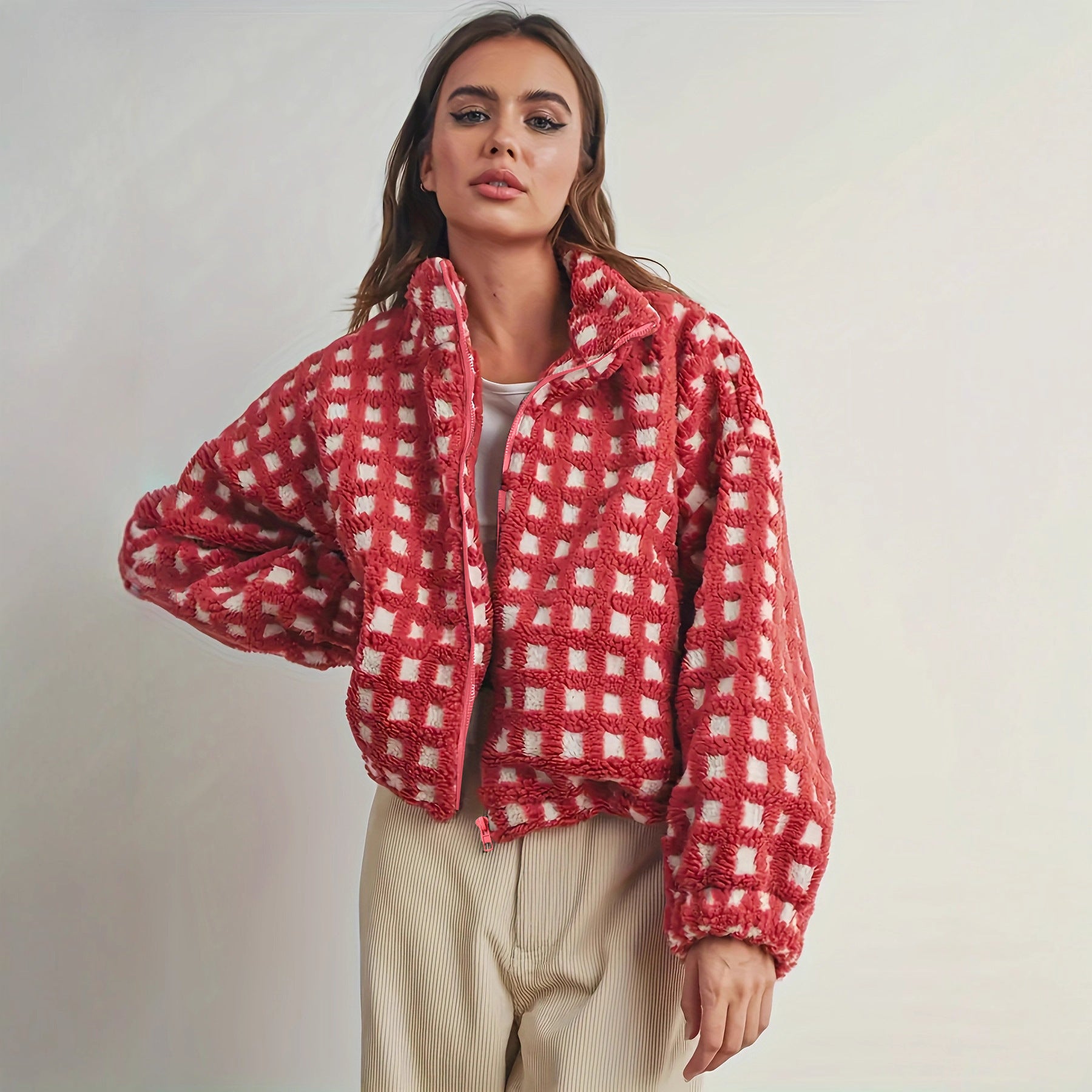 Women Plaid Coat
