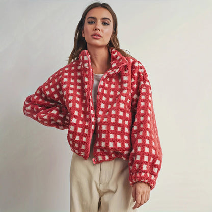 Women Plaid Coat
