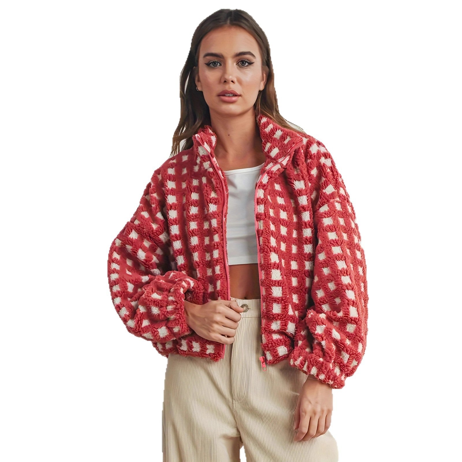 Women Plaid Coat