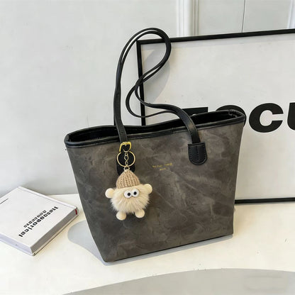 Women Pu Leather Tote Bag Large Capacity Shoulder Bag Handbag