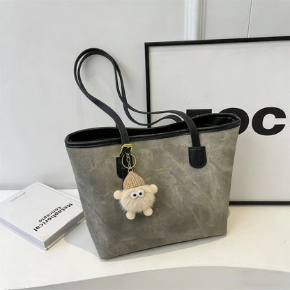 Women Pu Leather Tote Bag Large Capacity Shoulder Bag Handbag