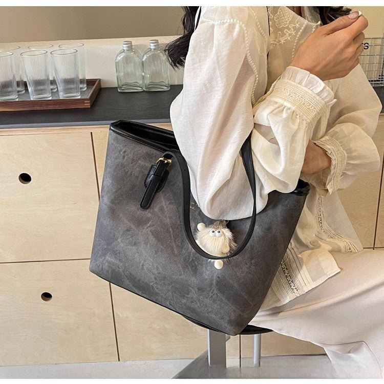 Women Pu Leather Tote Bag Large Capacity Shoulder Bag Handbag