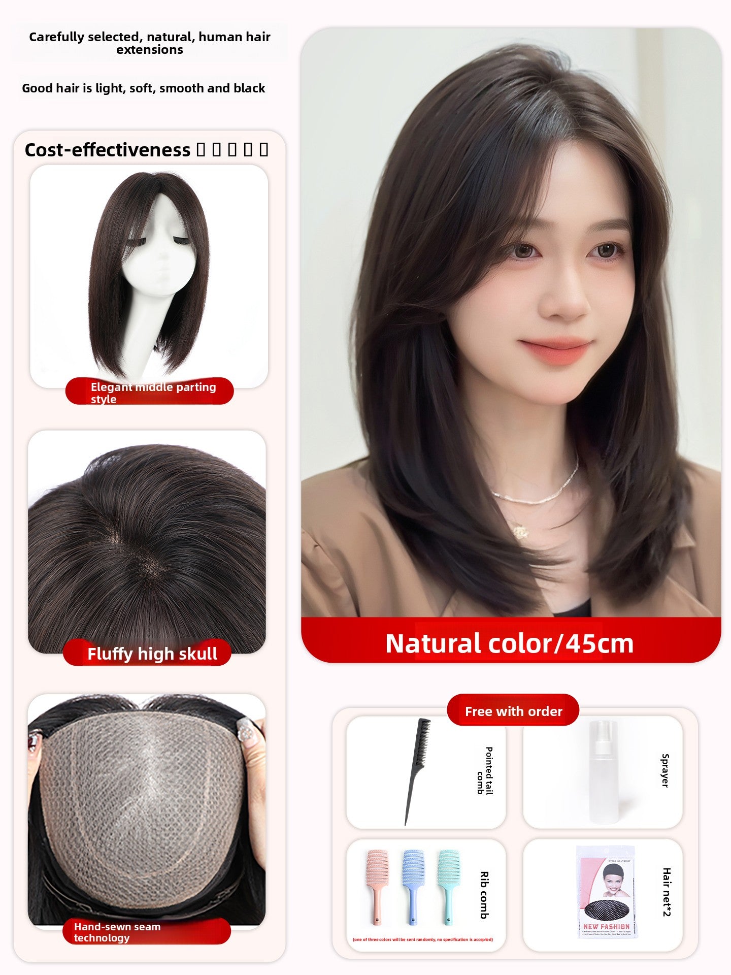 Women Real Human Hair Full Wig