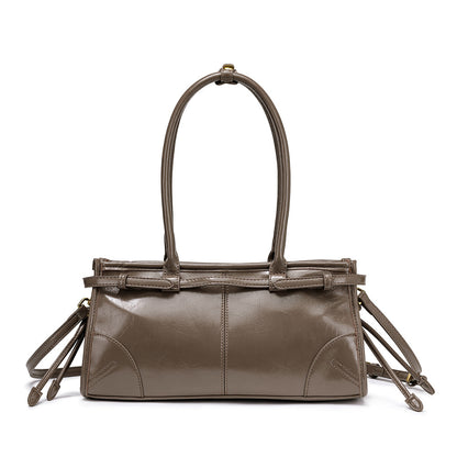 Women Retro Oil Wax Leather Tote Bag