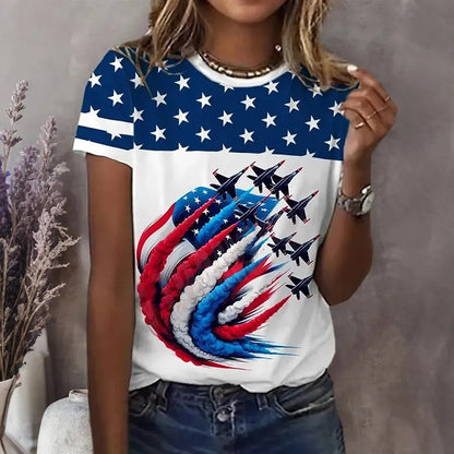 Women's 3D Printed Short Sleeve Shirt