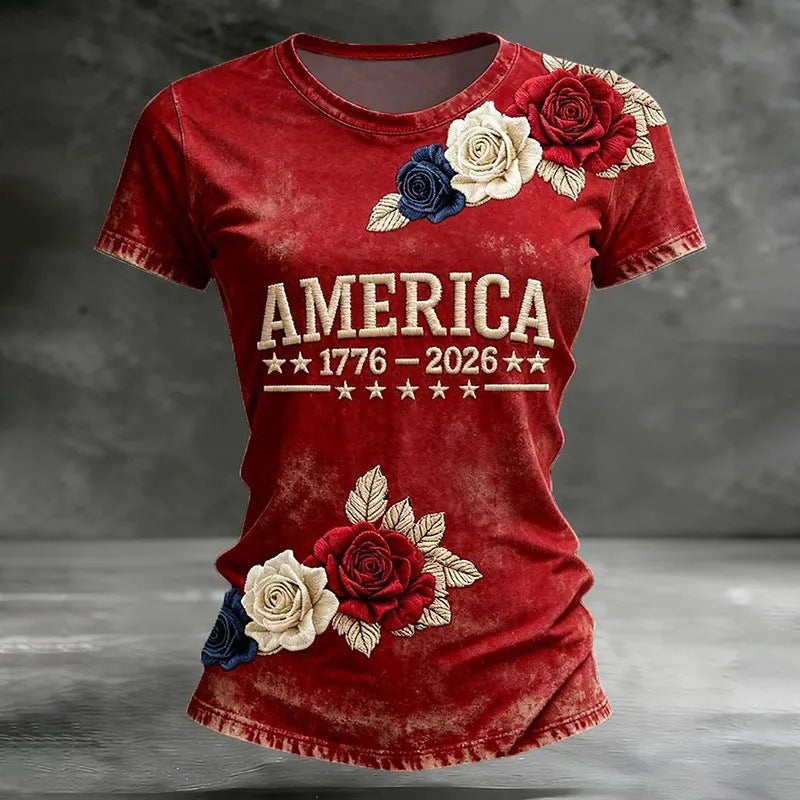 Women's 3D Printed Short Sleeve Shirt