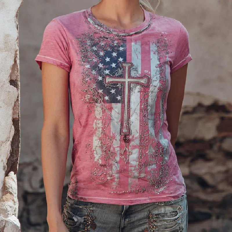 Women's 3D Printed Short Sleeve Shirt