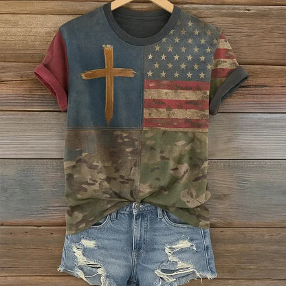 Women's 3D Printed Short Sleeve Shirt