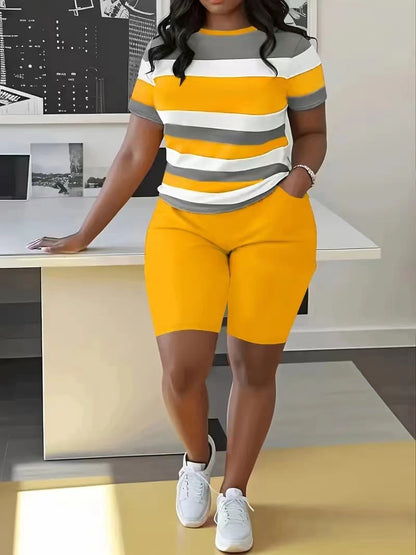 Women's 3D Printed T-Shirt and Shorts Set