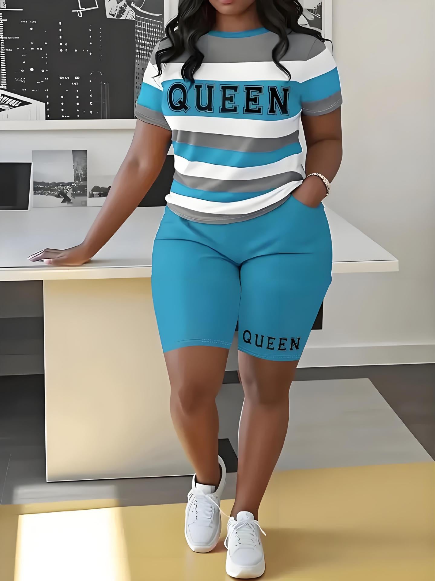 Women's 3D Printed T-Shirt and Shorts Set