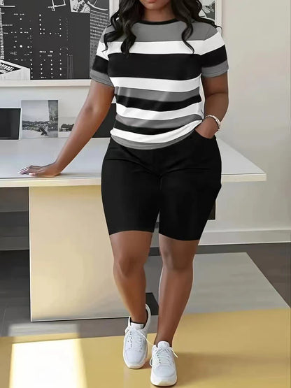 Women's 3D Printed T-Shirt and Shorts Set