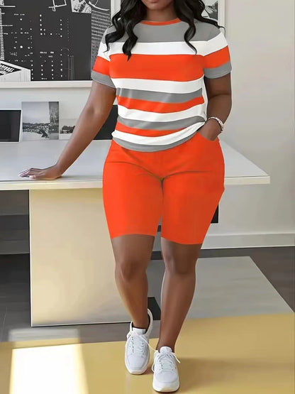 Women's 3D Printed T-Shirt and Shorts Set