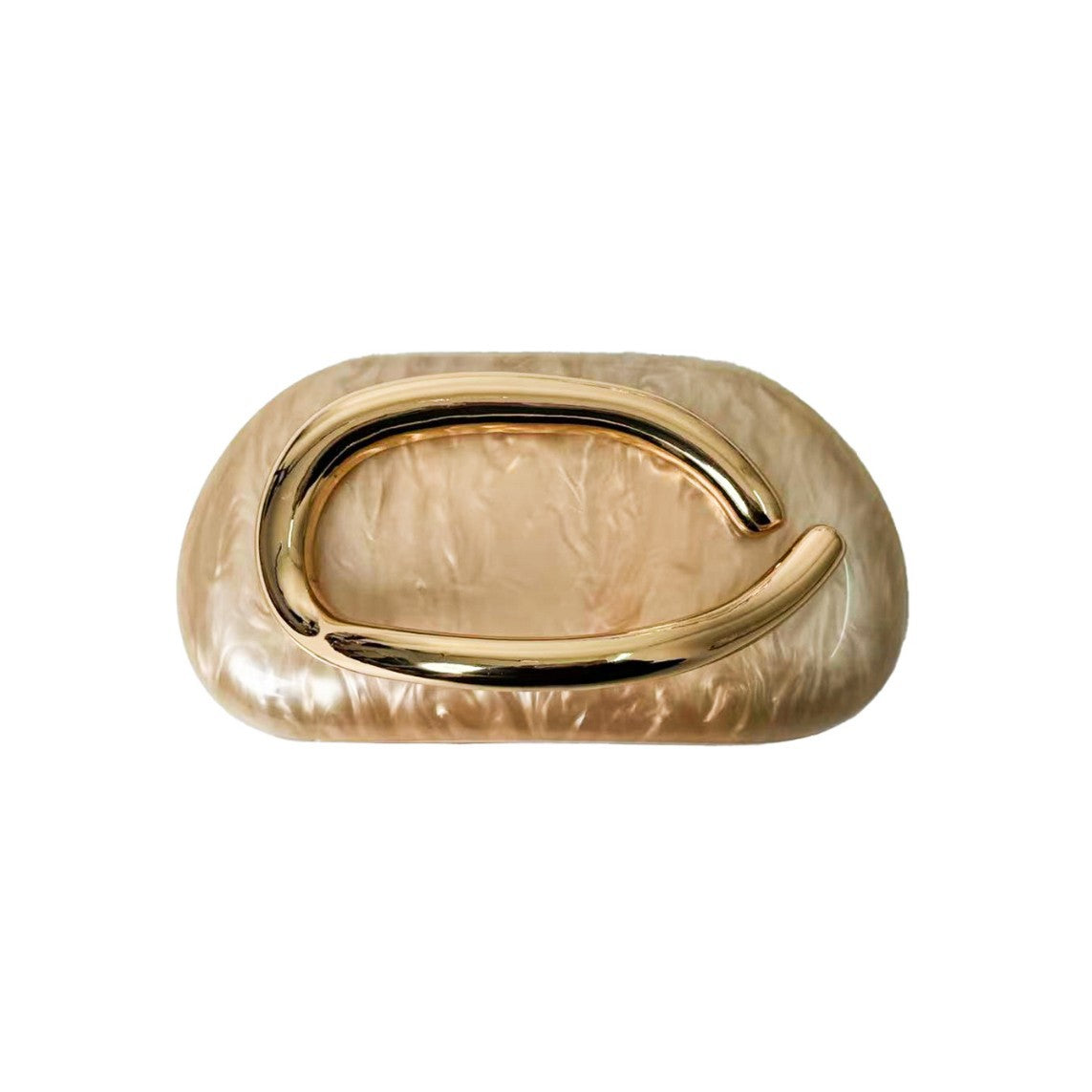 Women's Acrylic Oval Evening Bag with Chain Strap