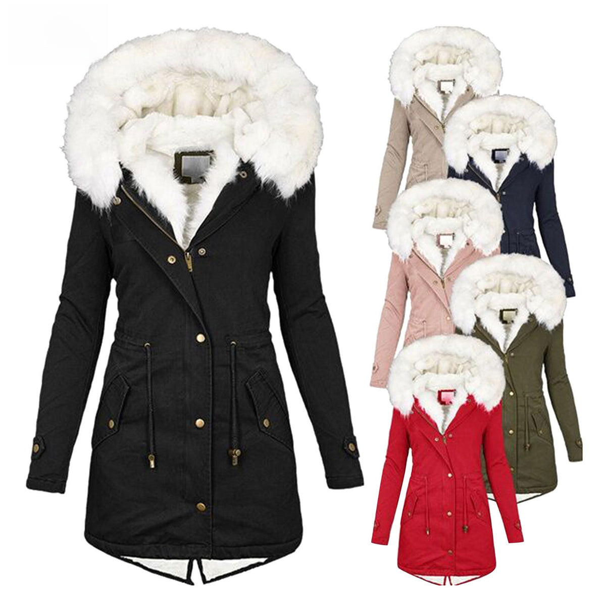 Women's autumn and winter mid-length trench coat
