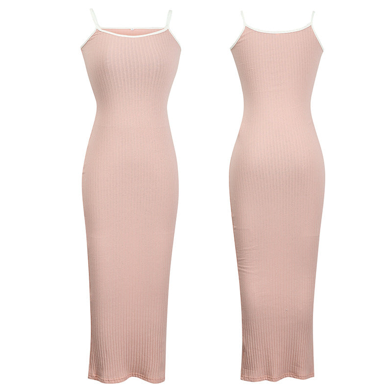 Women's Backless Bodycon Spaghetti Strap Midi Dress