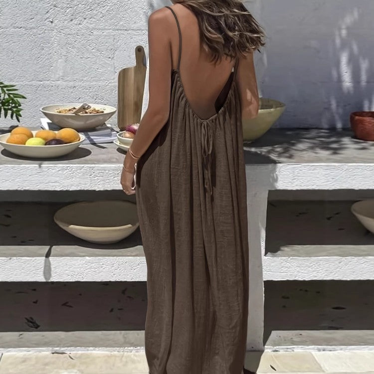 Women's Backless Suspender Dress