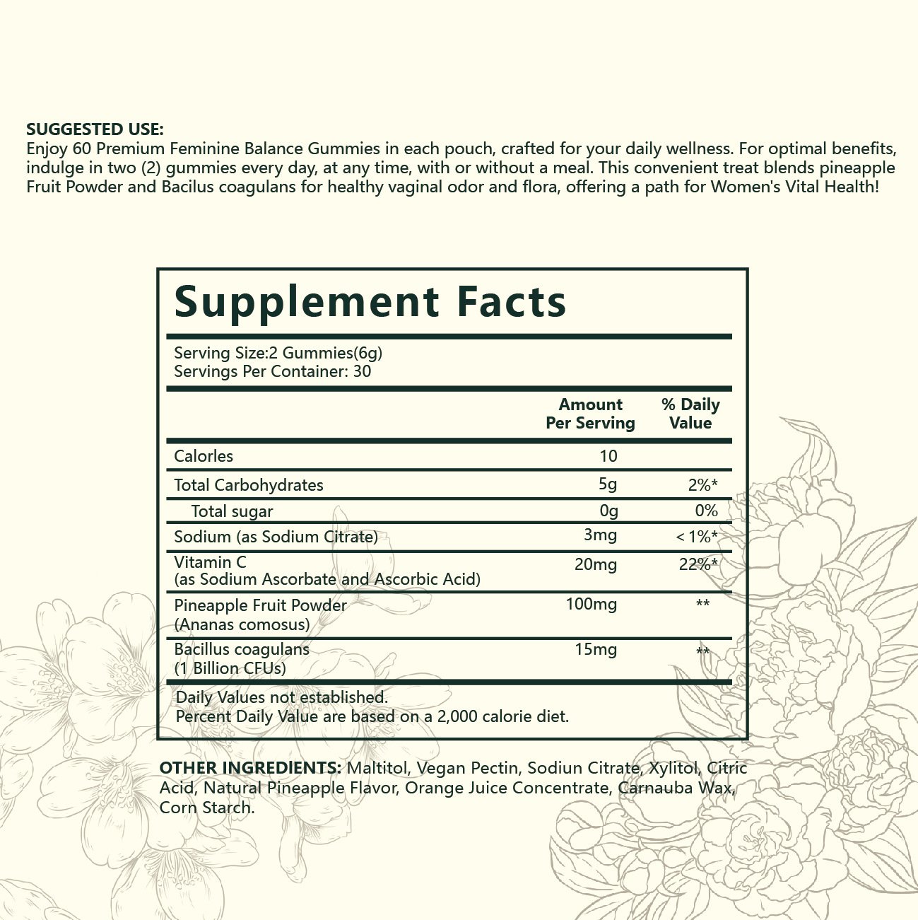 Women's balanced gummy candies