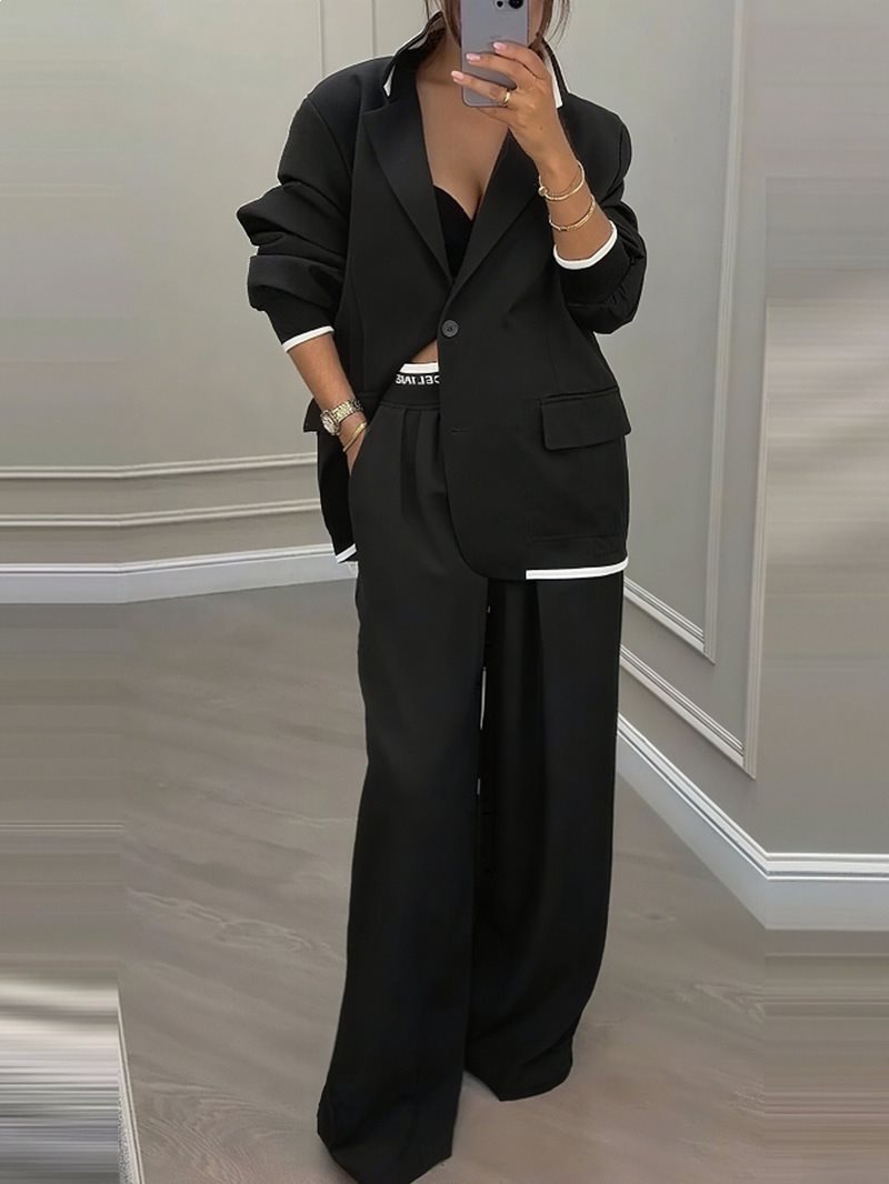 Women's Blazer and Wide-Leg Trousers