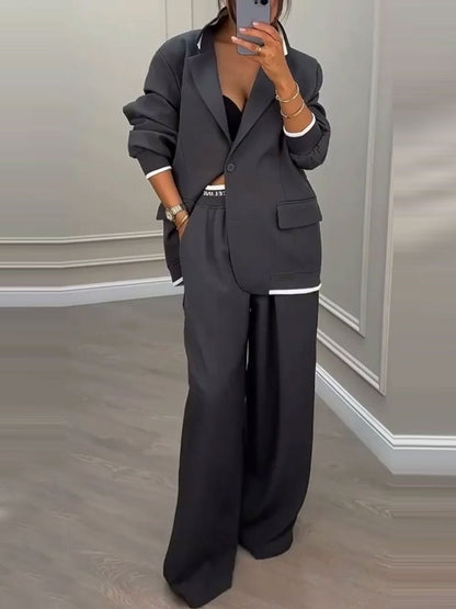 Women's Blazer and Wide-Leg Trousers