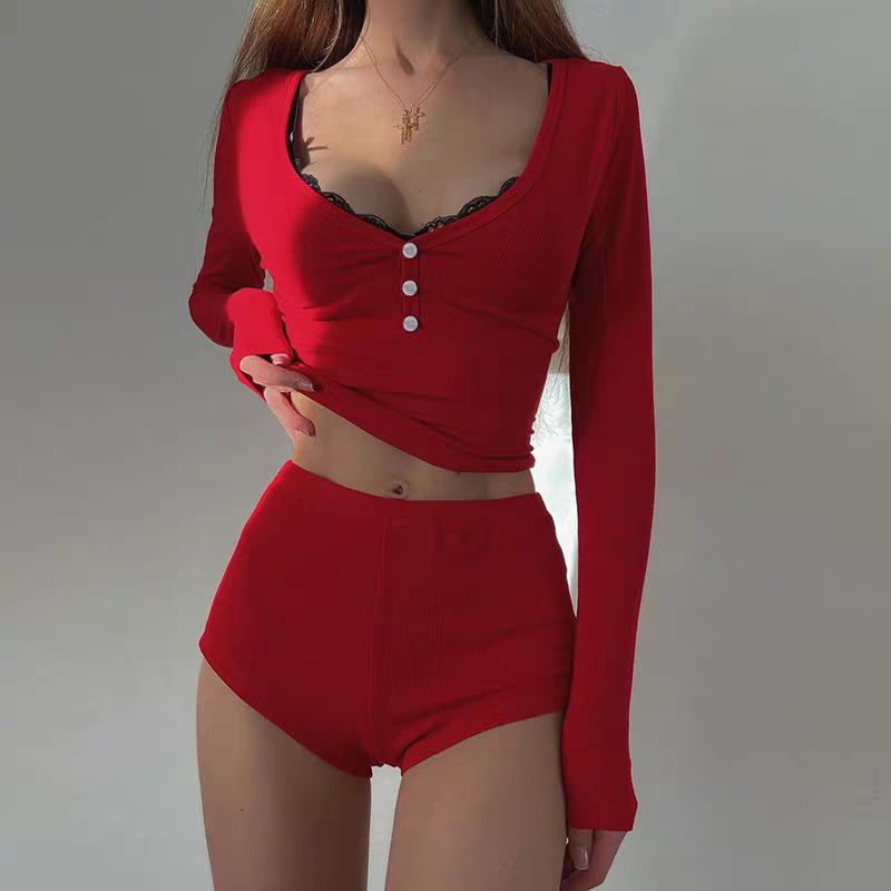 Women's Body Shaping Pajama Set with Built-in Bra