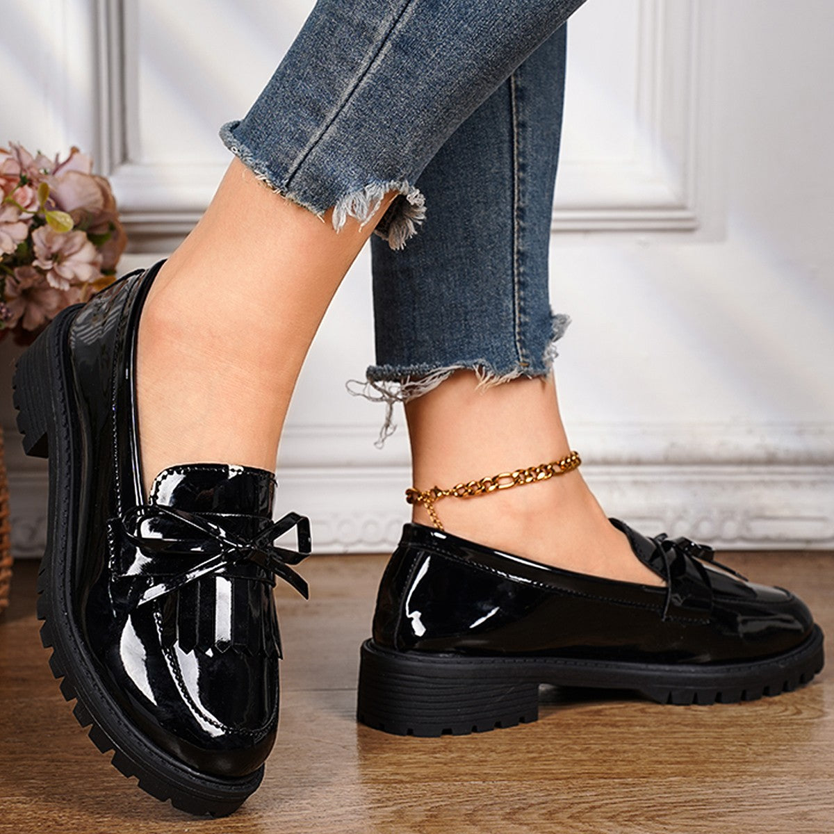 Women's Bow Detail Loafers Casual Shoes