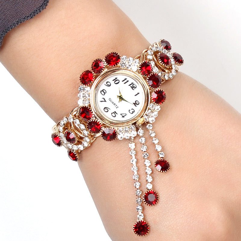 Women's Bracelet Watch with Rhinestone and Tassel