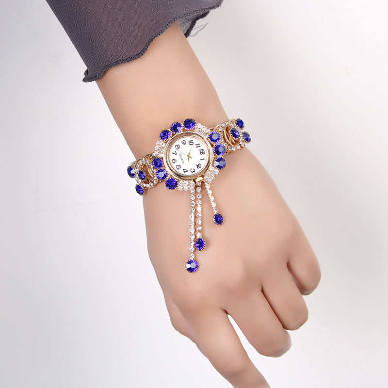 Women's Bracelet Watch with Rhinestone and Tassel