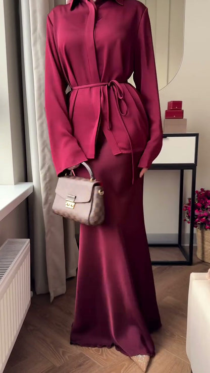 Women's Button Front Jacket and Skirt Set