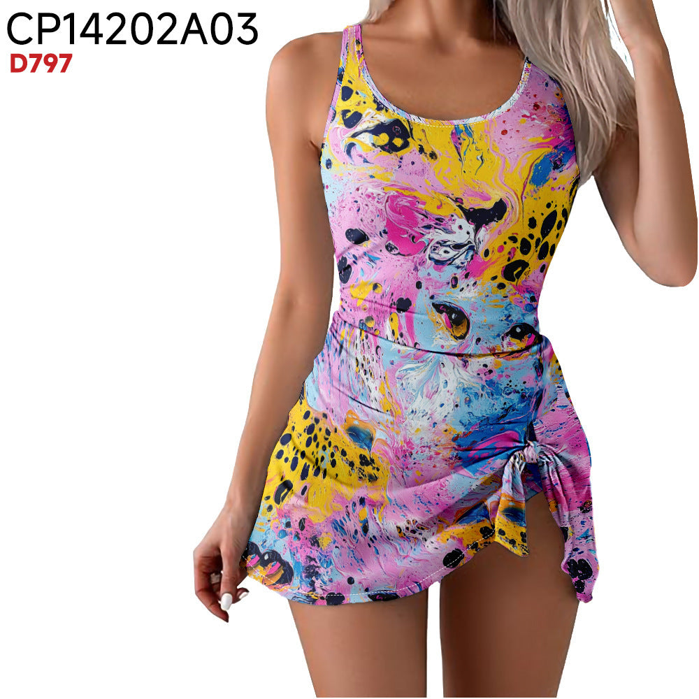 Women's Camouflage Print One-Piece Swimsuit