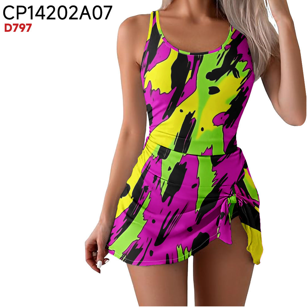 Women's Camouflage Print One-Piece Swimsuit