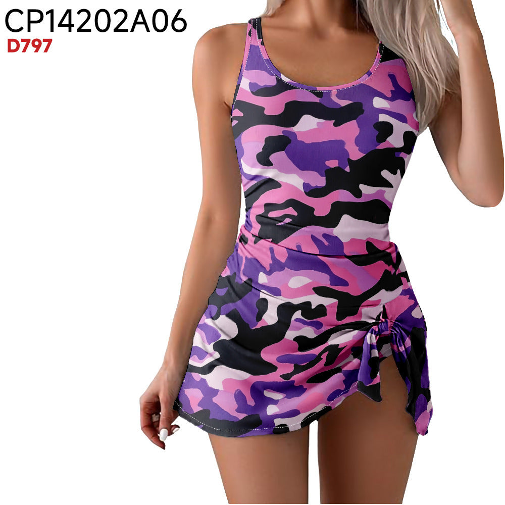 Women's Camouflage Print One-Piece Swimsuit