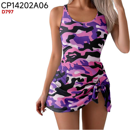 Women's Camouflage Print One-Piece Swimsuit