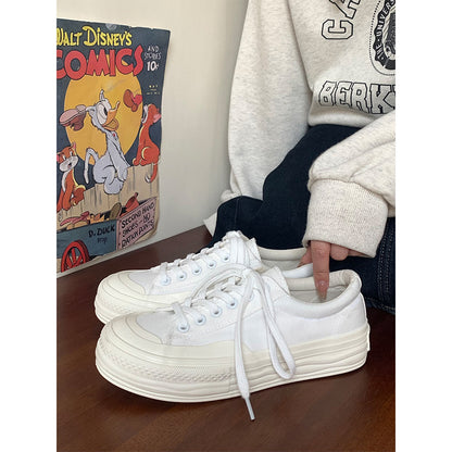 Women's Canvas Shoes with Thick Sole