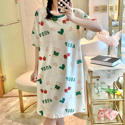 Women's Cartoon Print Sleep Dress