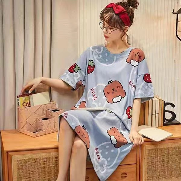 Women's Cartoon Print Sleep Dress