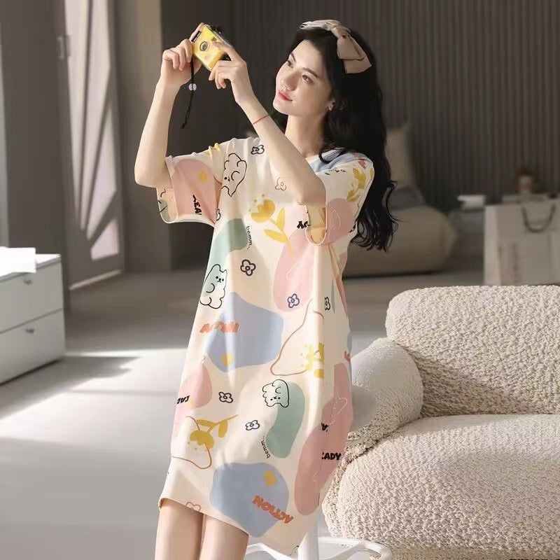 Women's Cartoon Print Sleep Dress
