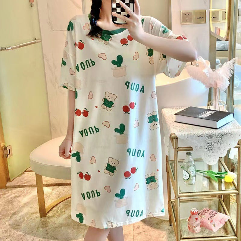 Women's Cartoon Print Sleep Dress