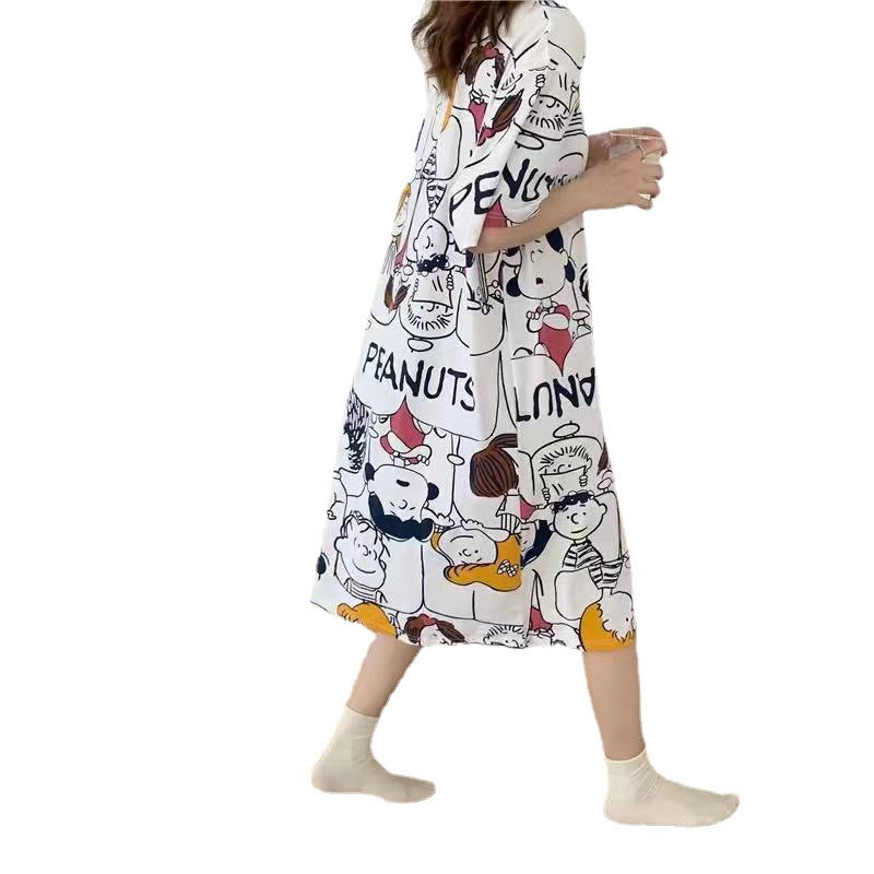 Women's Cartoon Print Sleep Dress