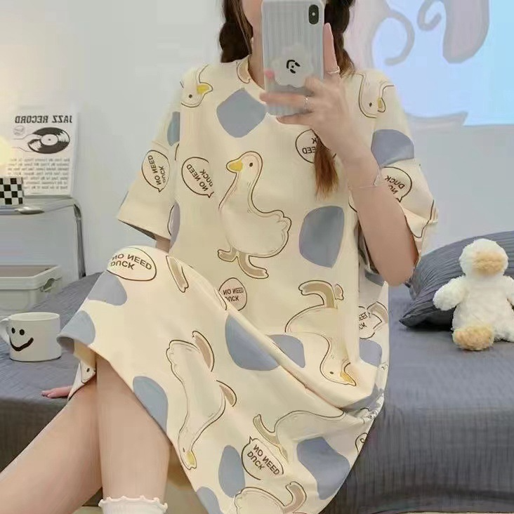 Women's Cartoon Print Sleep Dress