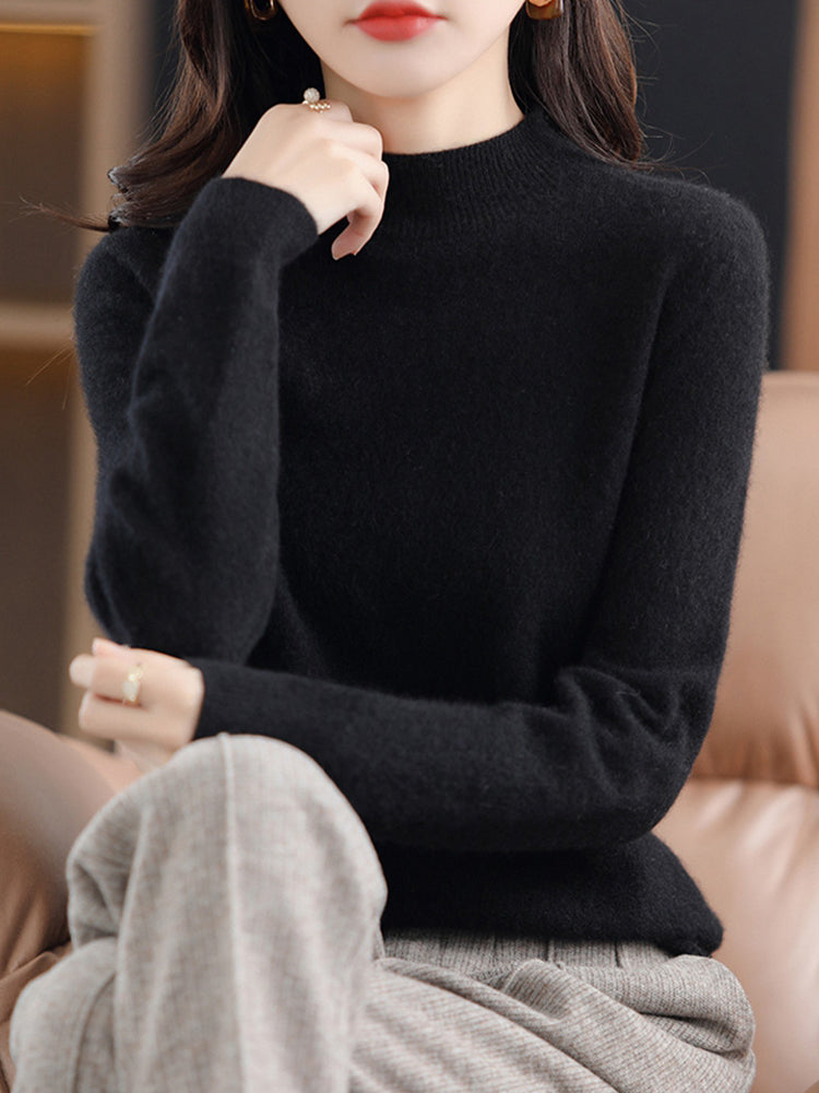 Women's Cashmere Wool Blend Loose Sweater for Autumn and Winter
