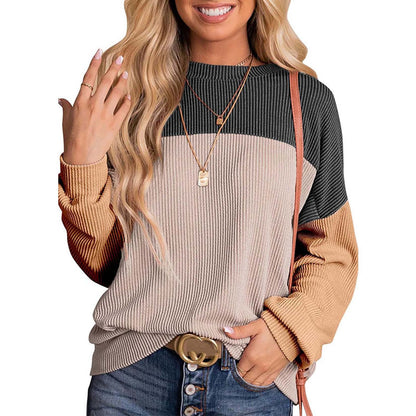 Women's Casual Color-Block Knit Sweater