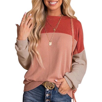 Women's Casual Color-Block Knit Sweater