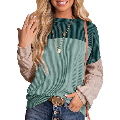 Women's Casual Color-Block Knit Sweater