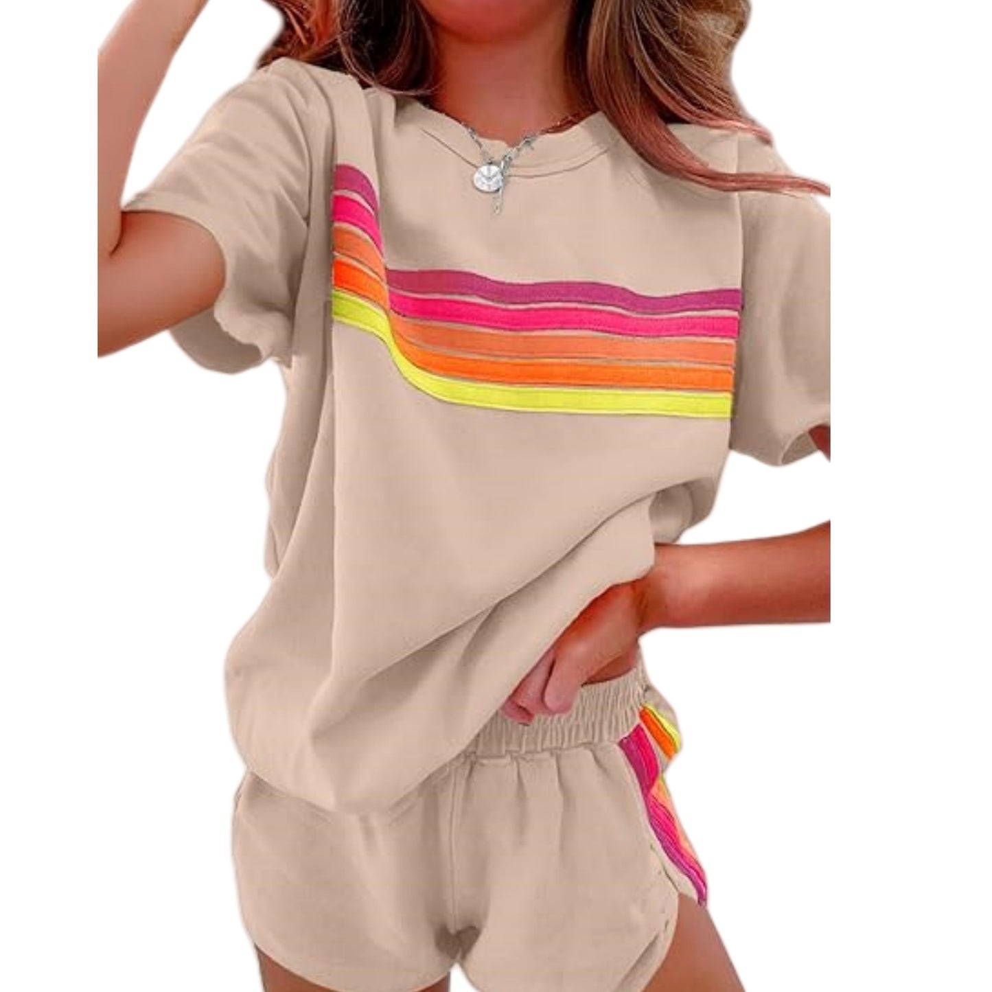 Women's Casual Contrast Color Lounge Set