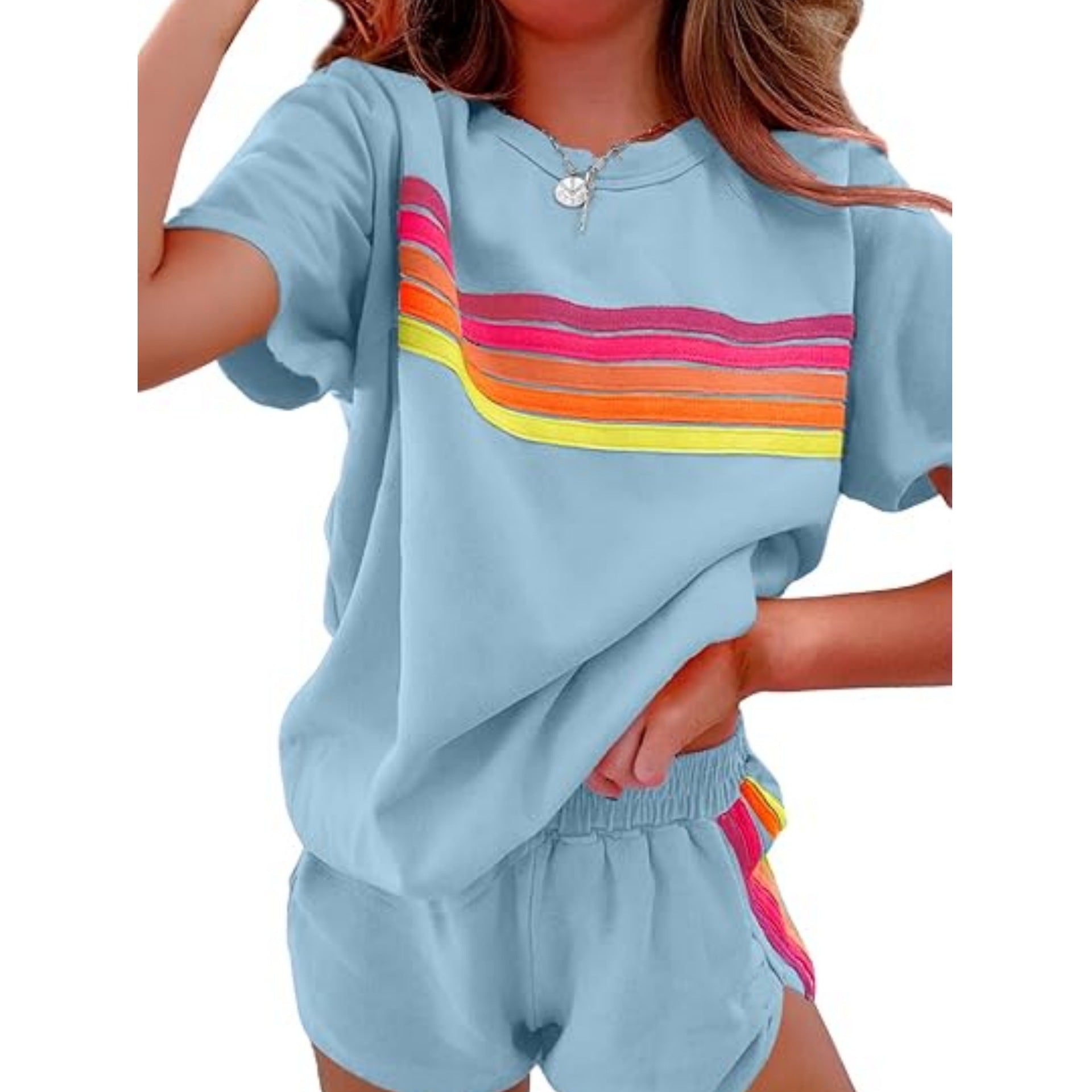 Women's Casual Contrast Color Lounge Set